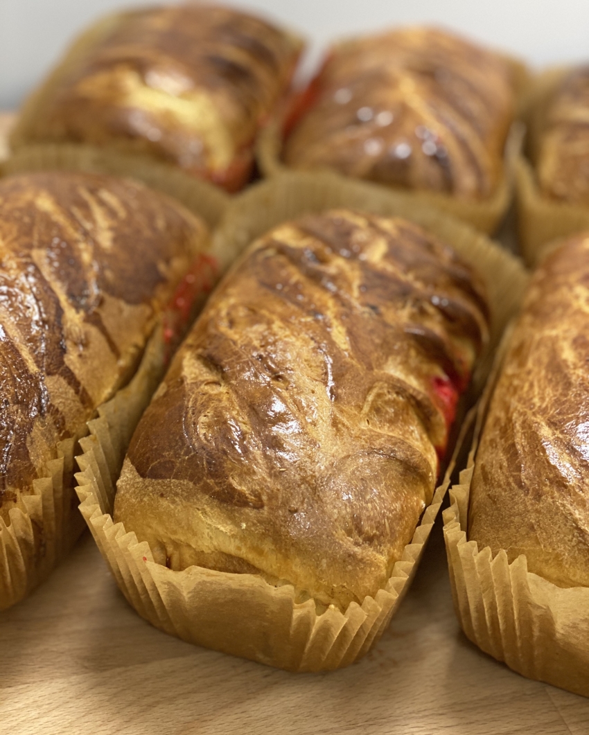 Gâche au pralines roses 